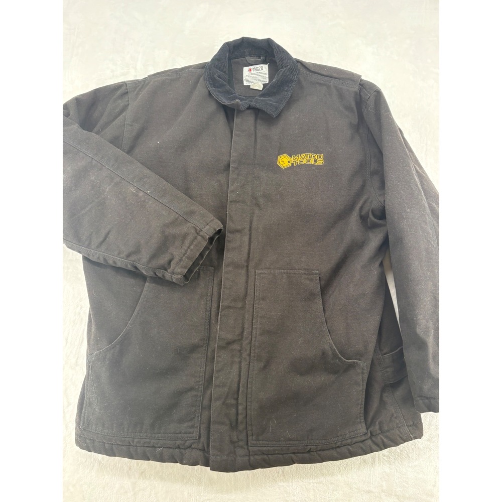 Matco Tools Jacket Mens L Jacket Black Canvas Chore Bar Jacet Coat